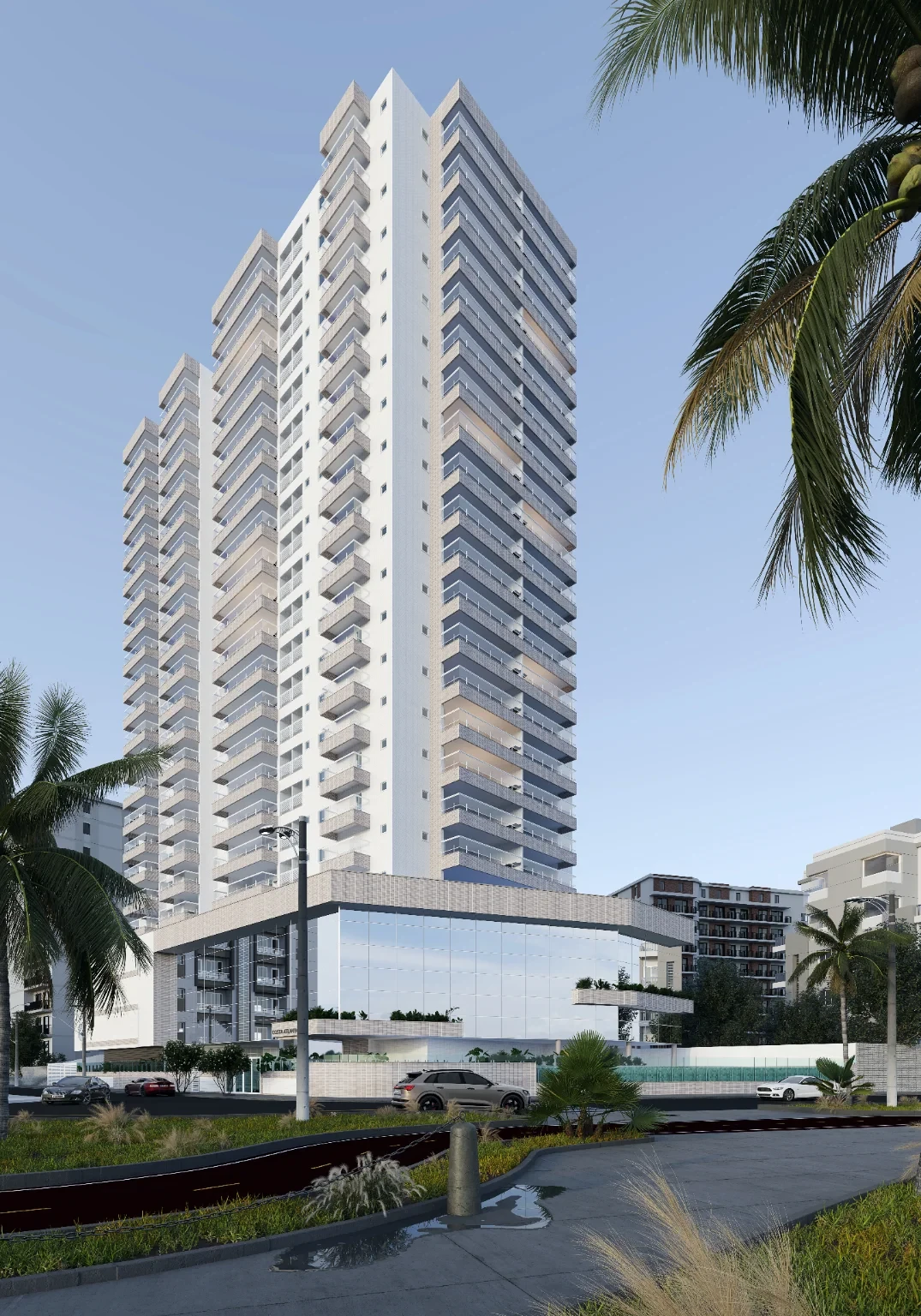 Fachada do Costa Atlântica Residence, Vila Caiçara, Praia Grande SP